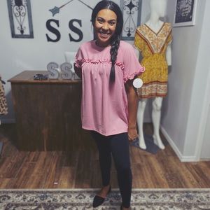 Bubble Gum Ruffled Blouse